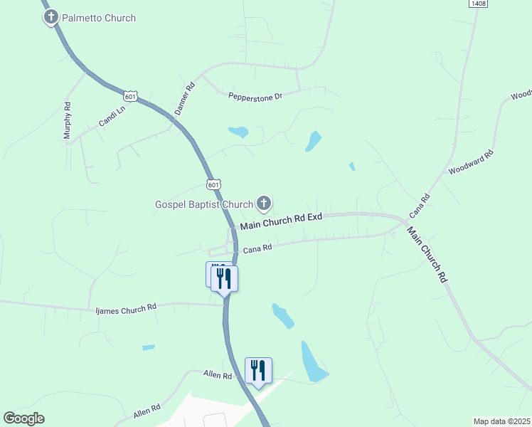 map of restaurants, bars, coffee shops, grocery stores, and more near 1540 Main Church Road Exd in Mocksville
