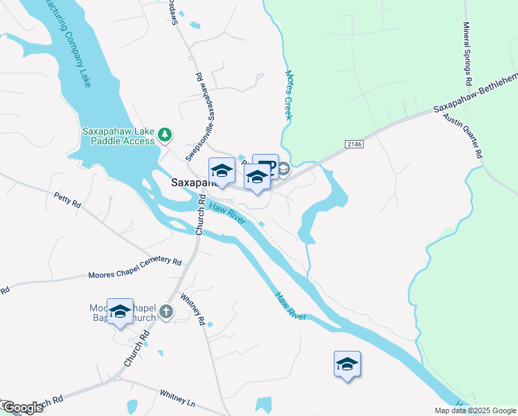 map of restaurants, bars, coffee shops, grocery stores, and more near 1860 Sissipahaw Way in Graham