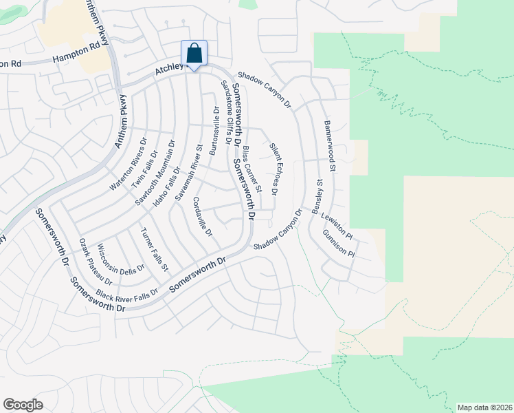 map of restaurants, bars, coffee shops, grocery stores, and more near 2193 Bliss Corner Street in Henderson