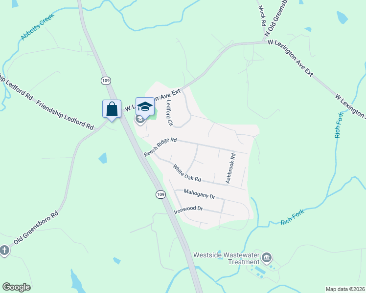 map of restaurants, bars, coffee shops, grocery stores, and more near 334 Beech Ridge Road in Thomasville