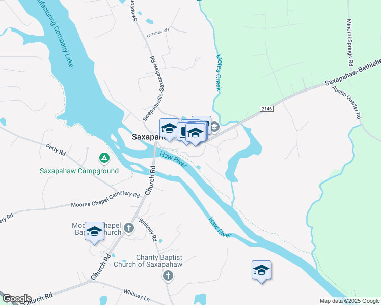 map of restaurants, bars, coffee shops, grocery stores, and more near 1860 Sissipahaw Way in Graham