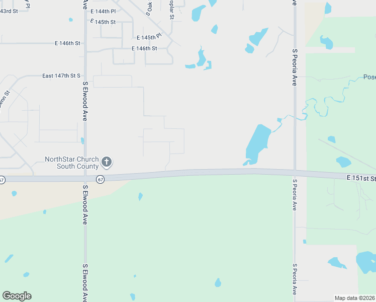 map of restaurants, bars, coffee shops, grocery stores, and more near 1329 East 151st Street South in Glenpool