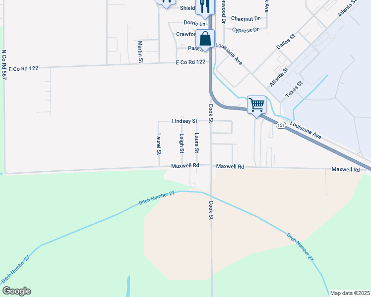 map of restaurants, bars, coffee shops, grocery stores, and more near 522 Leigh Street in Blytheville