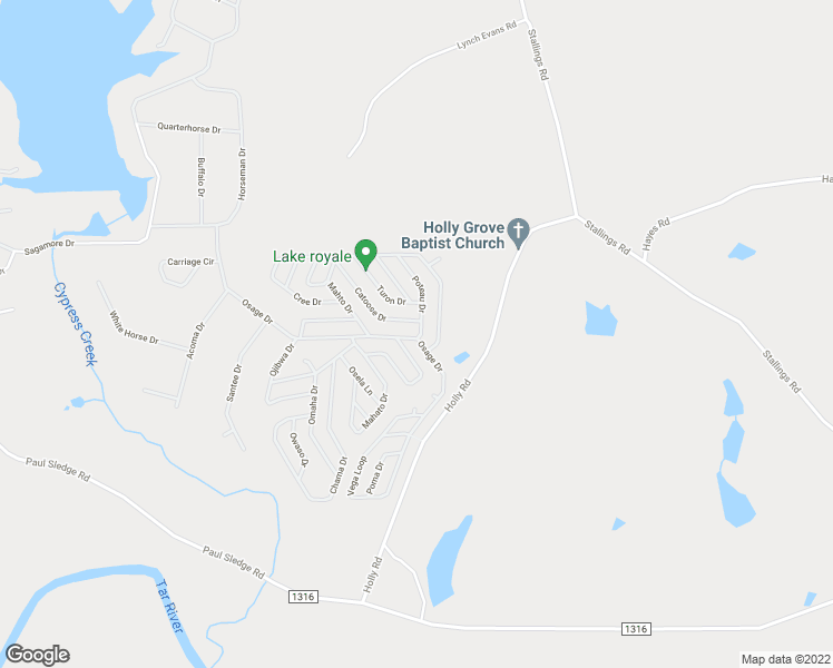 map of restaurants, bars, coffee shops, grocery stores, and more near 304 Poteau Drive in Spring Hope