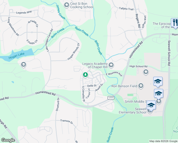 map of restaurants, bars, coffee shops, grocery stores, and more near in Carrboro
