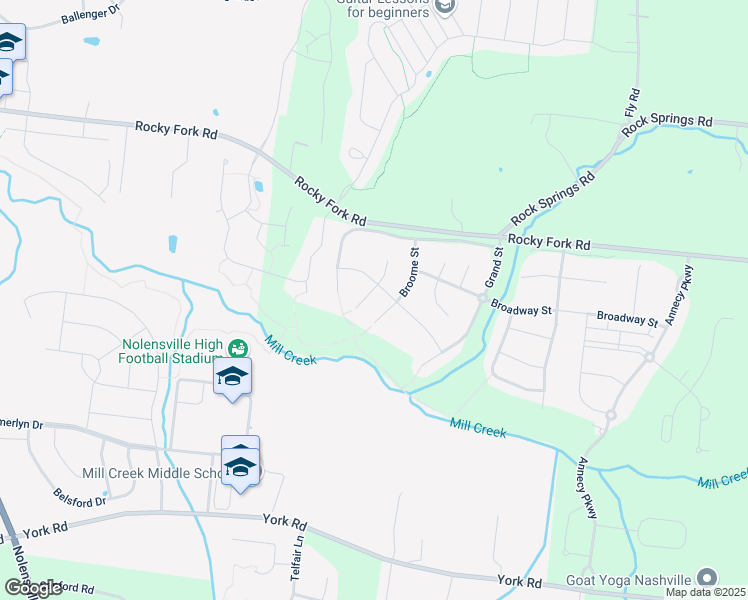 map of restaurants, bars, coffee shops, grocery stores, and more near 2216 Nolita Court in Nolensville