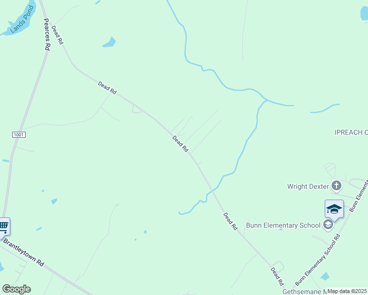 map of restaurants, bars, coffee shops, grocery stores, and more near Dead Road in Bunn