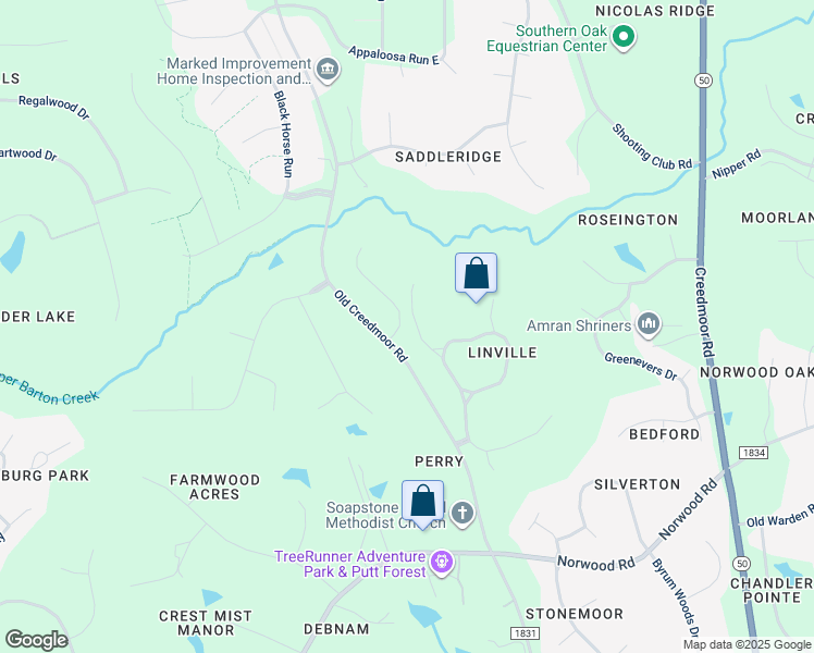 map of restaurants, bars, coffee shops, grocery stores, and more near 4808 Winterwood Drive in Raleigh
