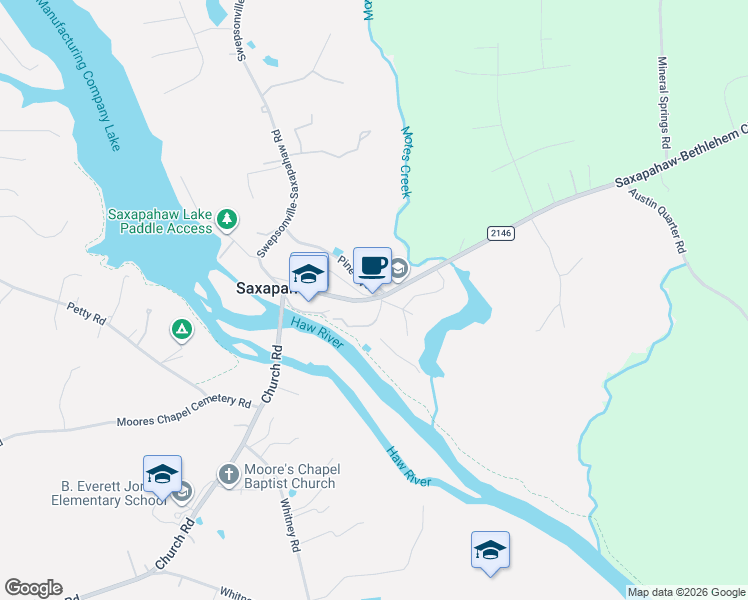 map of restaurants, bars, coffee shops, grocery stores, and more near 1619 Pine Avenue in Graham