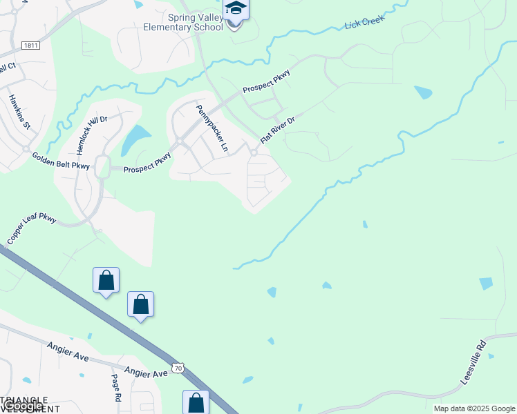 map of restaurants, bars, coffee shops, grocery stores, and more near 231 Cross Blossom Road in Durham