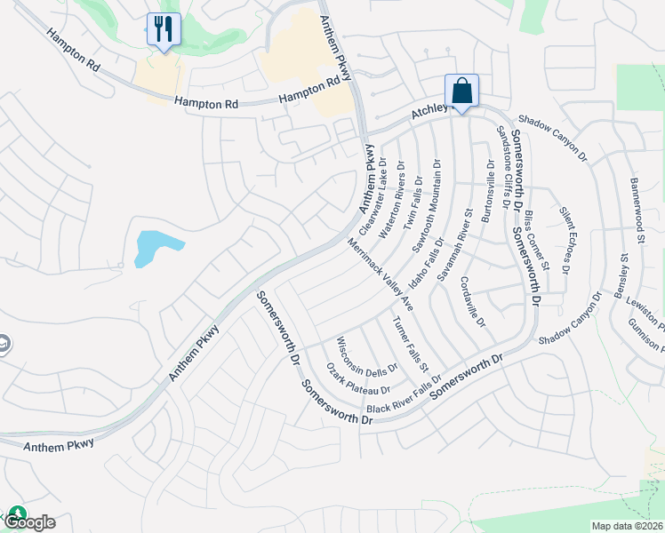 map of restaurants, bars, coffee shops, grocery stores, and more near 2170 Clearwater Lake Drive in Henderson