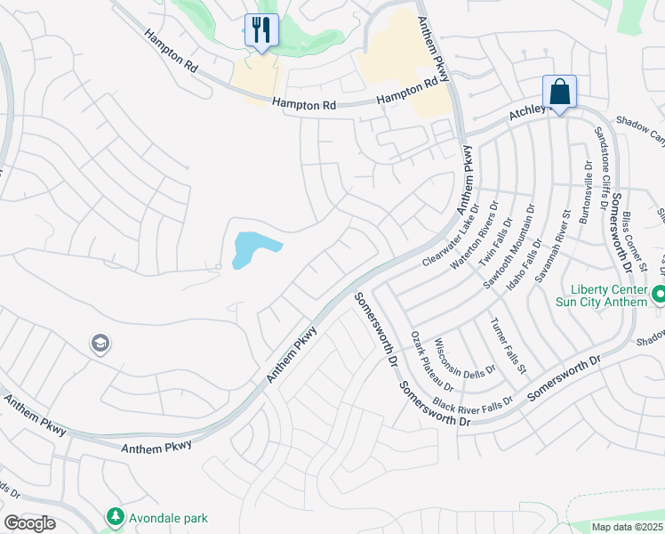 map of restaurants, bars, coffee shops, grocery stores, and more near 2249 Myrtle Point Way in Henderson