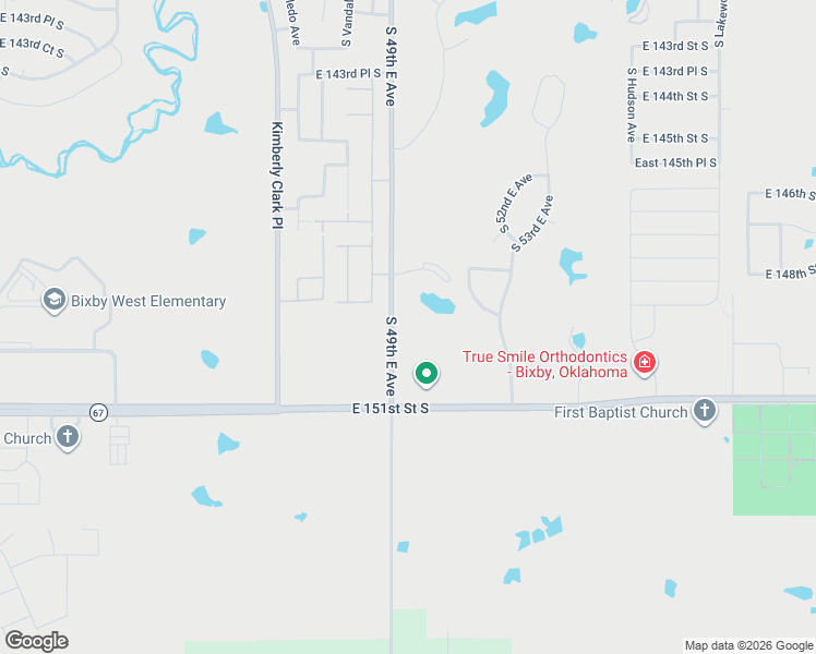 map of restaurants, bars, coffee shops, grocery stores, and more near 14901 South Yale Avenue in Bixby