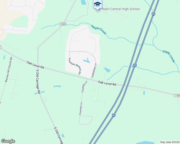 map of restaurants, bars, coffee shops, grocery stores, and more near 1766 Yorkshire Ln in Rocky Mt