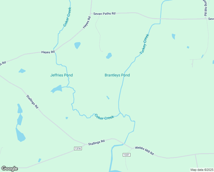 map of restaurants, bars, coffee shops, grocery stores, and more near 9511 Seven Paths Road in Spring Hope