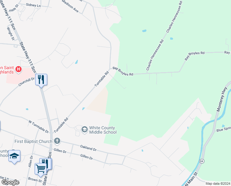 map of restaurants, bars, coffee shops, grocery stores, and more near 279 Oak Forest Lane in Sparta