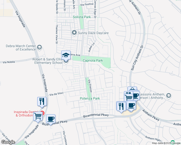 map of restaurants, bars, coffee shops, grocery stores, and more near 2132 Ponticino Street in Henderson