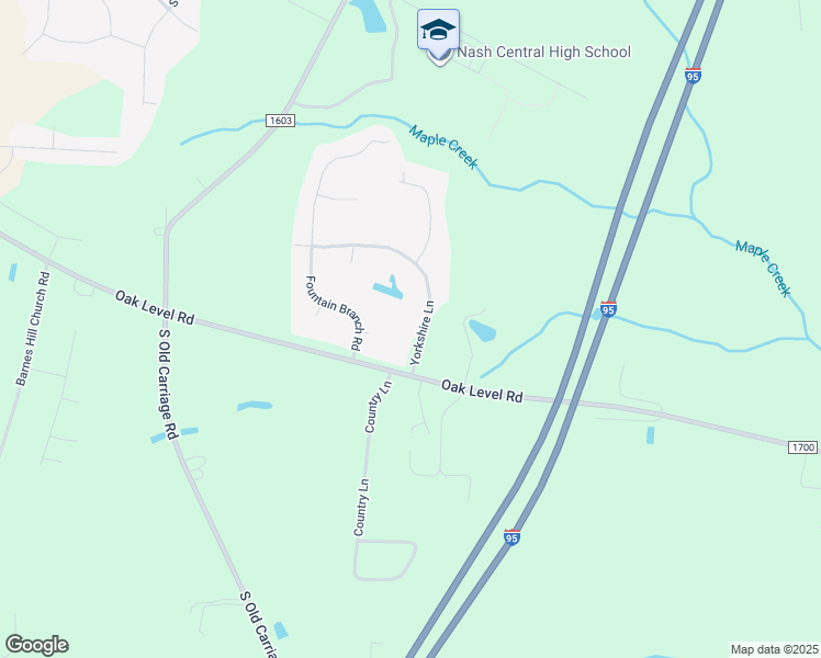 map of restaurants, bars, coffee shops, grocery stores, and more near 1766 Yorkshire Lane in Rocky Mount