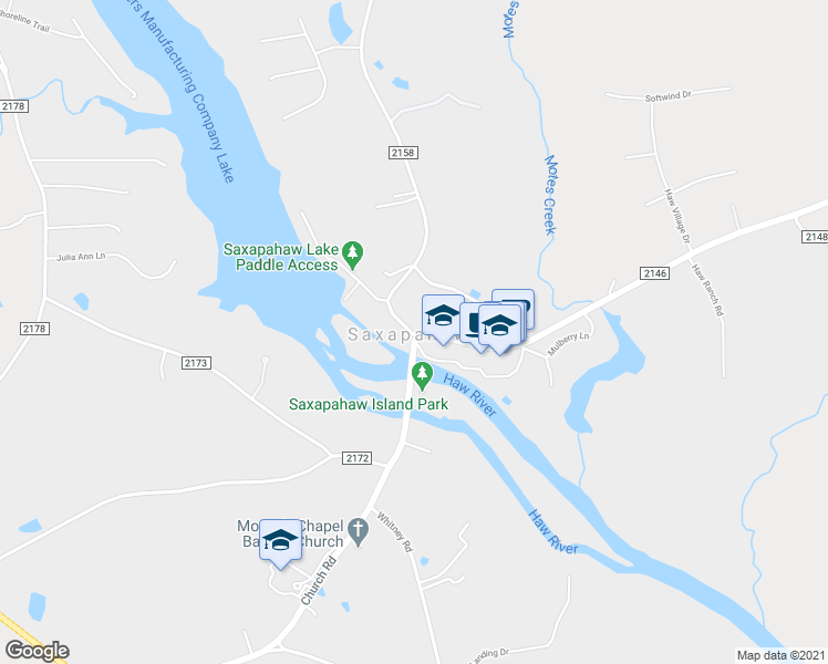 map of restaurants, bars, coffee shops, grocery stores, and more near in Saxapahaw