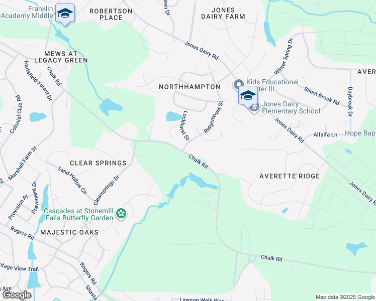 map of restaurants, bars, coffee shops, grocery stores, and more near 6200 Ridgemount Street in Wake Forest