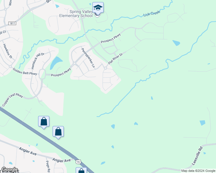 map of restaurants, bars, coffee shops, grocery stores, and more near 216 Cross Blossom Road in Durham
