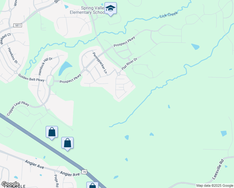 map of restaurants, bars, coffee shops, grocery stores, and more near 419 Irving Way in Durham
