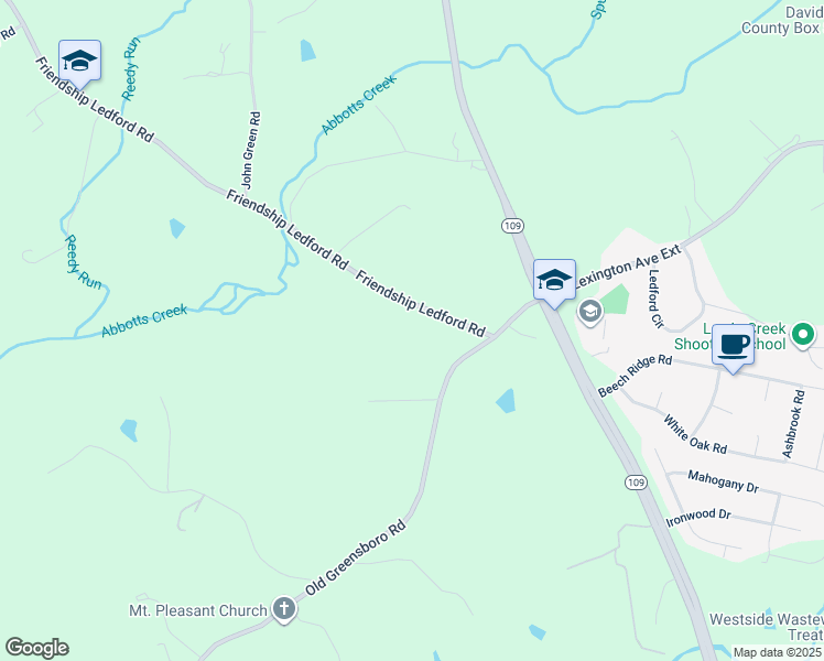 map of restaurants, bars, coffee shops, grocery stores, and more near 311 Friendship Ledford Road in Thomasville