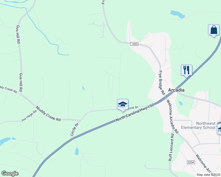 map of restaurants, bars, coffee shops, grocery stores, and more near 233 Henderson Drive in Clemmons