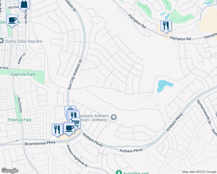 map of restaurants, bars, coffee shops, grocery stores, and more near 2192 Madison Heights Street in Henderson