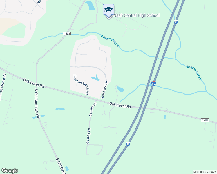 map of restaurants, bars, coffee shops, grocery stores, and more near 1735 Yorkshire Lane in Rocky Mount