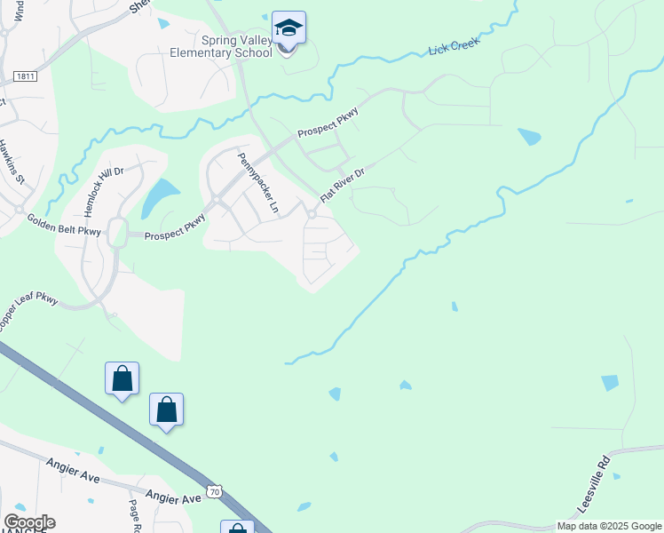map of restaurants, bars, coffee shops, grocery stores, and more near Cross Blossom Road in Durham