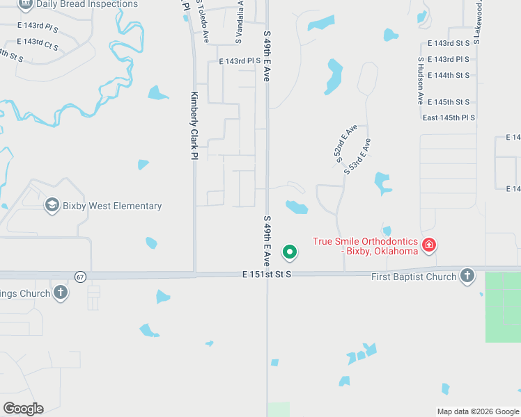 map of restaurants, bars, coffee shops, grocery stores, and more near 14901 South Yale Avenue in Bixby