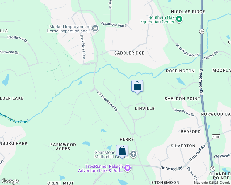 map of restaurants, bars, coffee shops, grocery stores, and more near 4816 Winterwood Drive in Raleigh