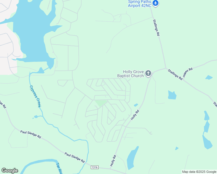 map of restaurants, bars, coffee shops, grocery stores, and more near Catoose Drive in Spring Hope