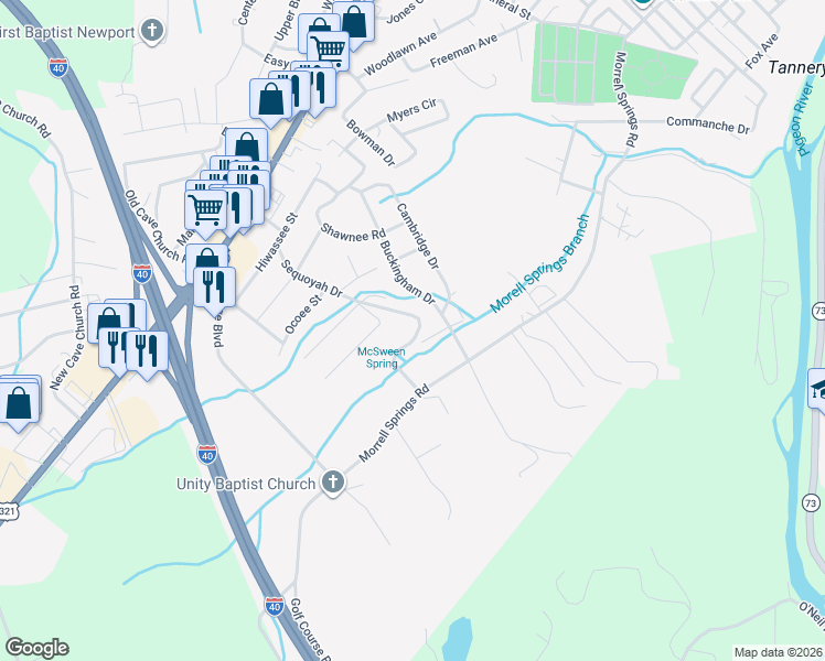 map of restaurants, bars, coffee shops, grocery stores, and more near 770 Princeton Lane in Newport