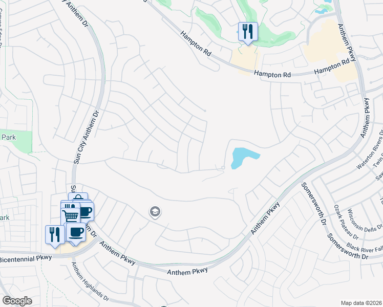 map of restaurants, bars, coffee shops, grocery stores, and more near 2164 Fairweather Street in Henderson