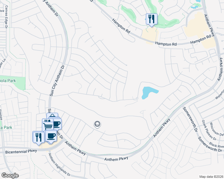 map of restaurants, bars, coffee shops, grocery stores, and more near 2175 Grand Traverse Street in Henderson