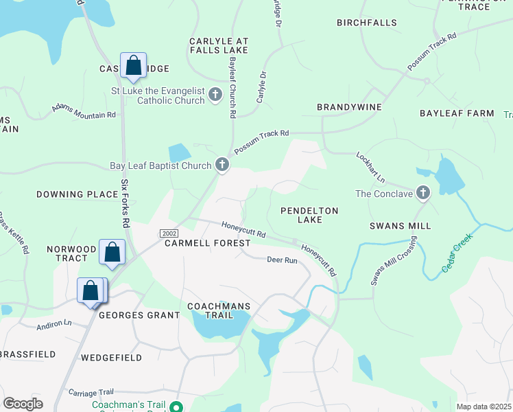 map of restaurants, bars, coffee shops, grocery stores, and more near 232 Wortham Drive in Raleigh