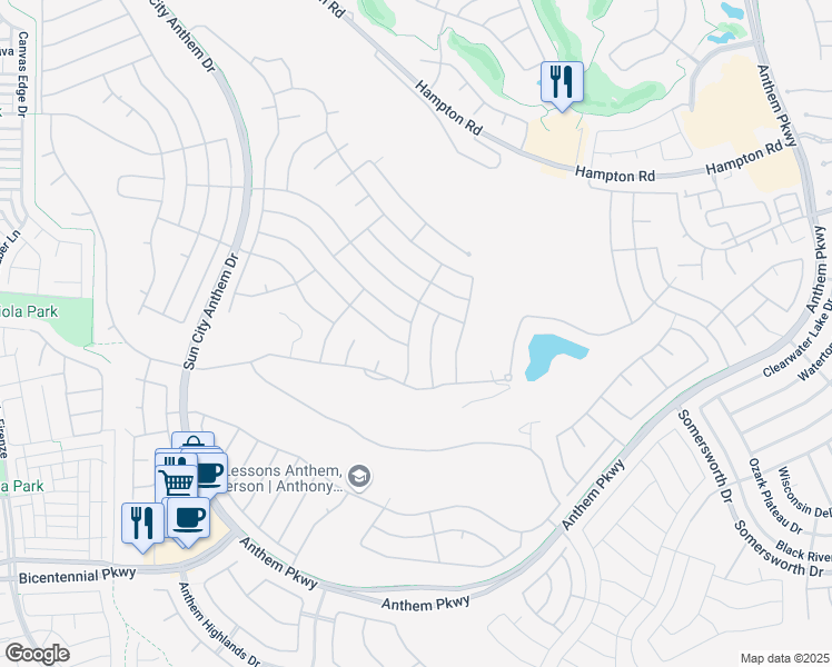map of restaurants, bars, coffee shops, grocery stores, and more near 2746 Meadow Park Avenue in Henderson