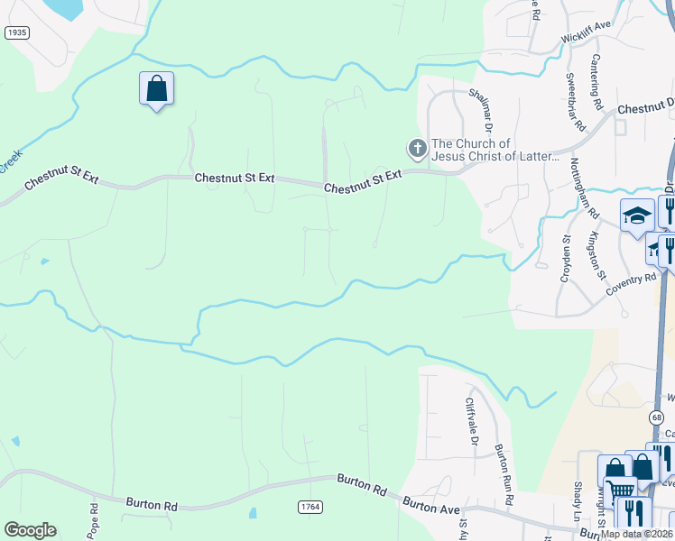 map of restaurants, bars, coffee shops, grocery stores, and more near 2260 Cambridge Oaks Drive in High Point