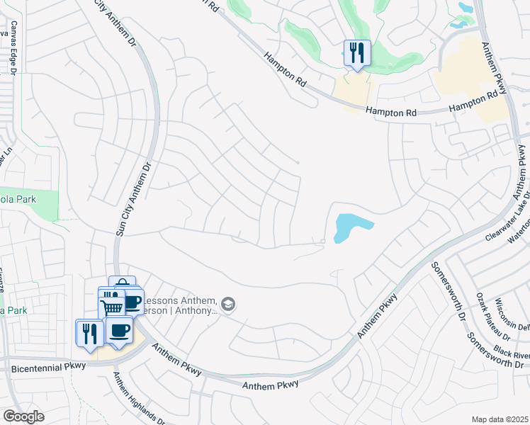 map of restaurants, bars, coffee shops, grocery stores, and more near 2746 Meadow Park Avenue in Henderson