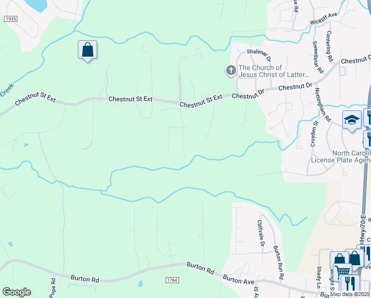 map of restaurants, bars, coffee shops, grocery stores, and more near 2248 Cambridge Oaks Drive in High Point