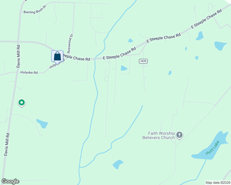 map of restaurants, bars, coffee shops, grocery stores, and more near 418 East Steeple Chase Road in Pleasant Garden