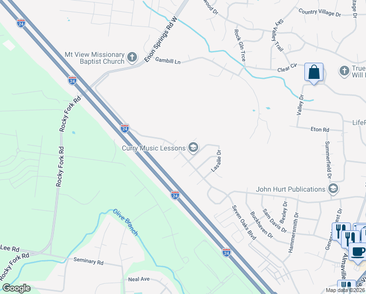 map of restaurants, bars, coffee shops, grocery stores, and more near 1513 Clayton Drive in Smyrna