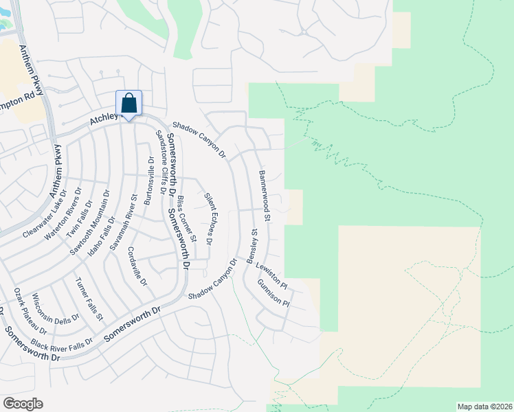 map of restaurants, bars, coffee shops, grocery stores, and more near 2198 Bensley Street in Henderson