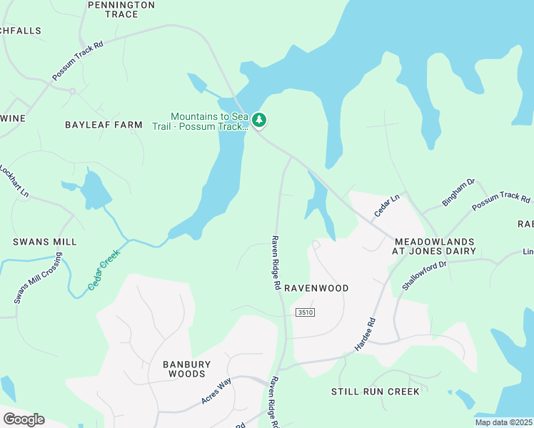 map of restaurants, bars, coffee shops, grocery stores, and more near 12721 Raven Ridge Road in Raleigh