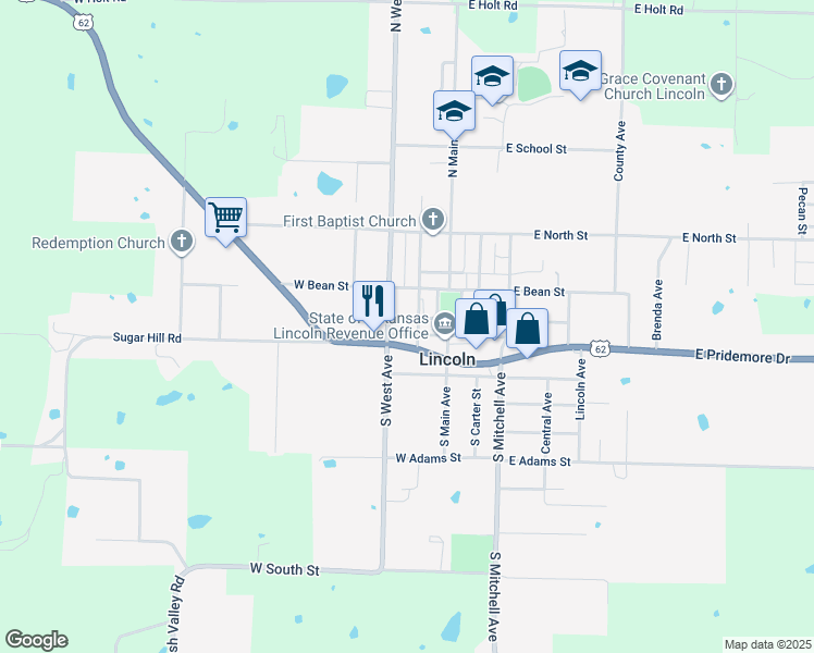 map of restaurants, bars, coffee shops, grocery stores, and more near 206 West Park Street in Lincoln