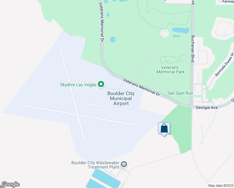 map of restaurants, bars, coffee shops, grocery stores, and more near 1265 Airport Road in Boulder City