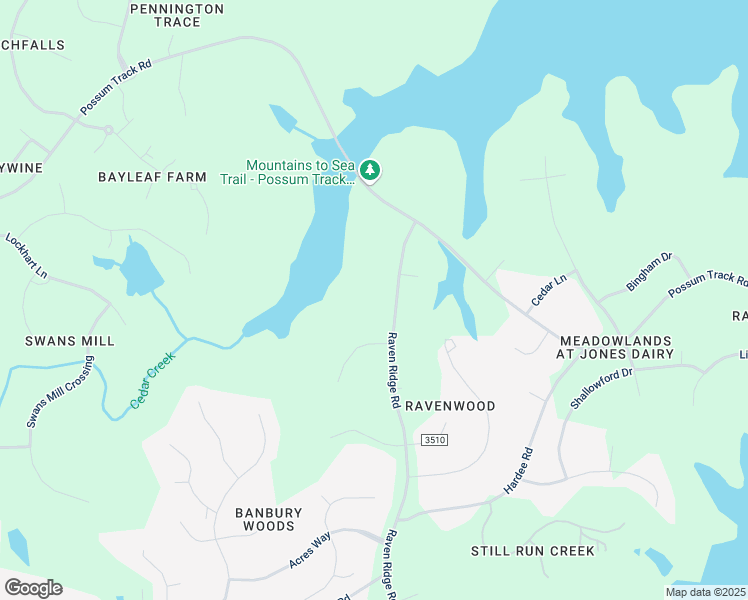 map of restaurants, bars, coffee shops, grocery stores, and more near 12721 Raven Ridge Road in Raleigh