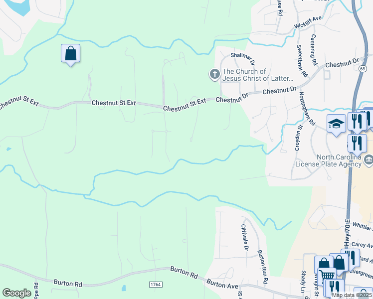 map of restaurants, bars, coffee shops, grocery stores, and more near 1931 Chestnut Street Extension in High Point